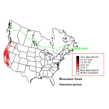 Mountain Quail distribution map