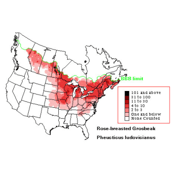 Rose-breasted Grosbeak distribution map