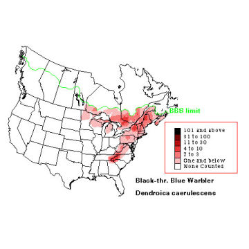 Black-throated Blue Warbler distribution map