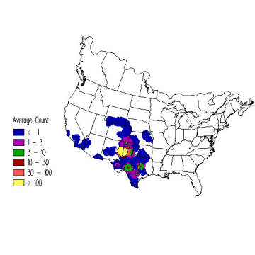McCown's Longspur winter distribution map