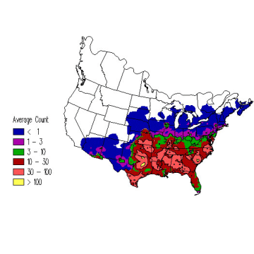 Eastern Meadowlark winter distribution map