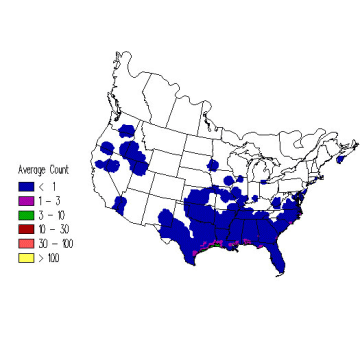 Sedge Wren winter distribution map