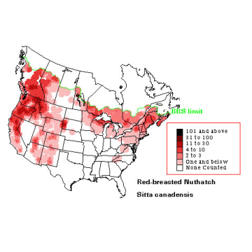 Red-breasted Nuthatch distribution map