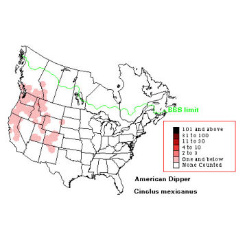 American Dipper distribution map