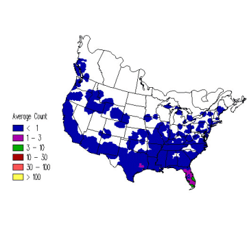 Osprey winter distribution map