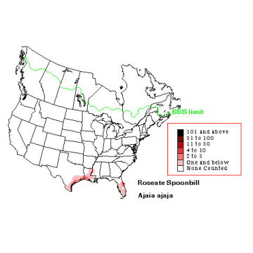 Roseate Spoonbill distribution map