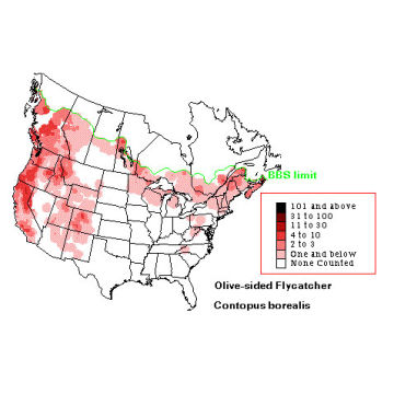 Olive-sided Flycatcher distribution map