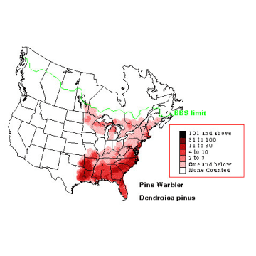 Pine Warbler distribution map
