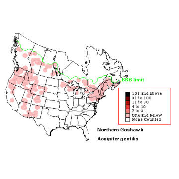 Northern Goshawk distribution map