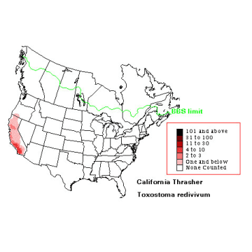 California Thrasher distribution map