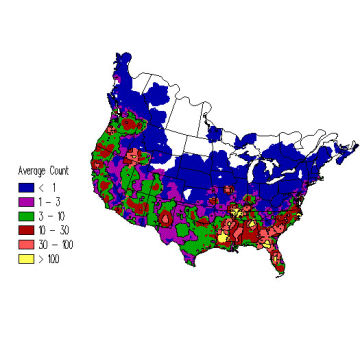 Ring-necked Duck winter distribution map