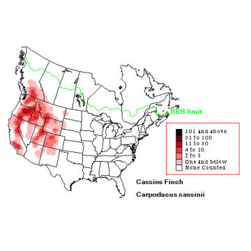 Cassin's Finch distribution map