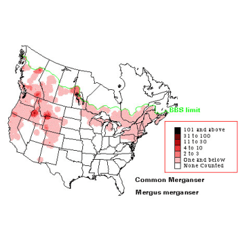 Common Merganser distribution map
