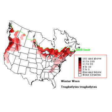 Winter Wren distribution map