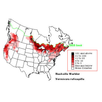 Nashville Warbler distribution map