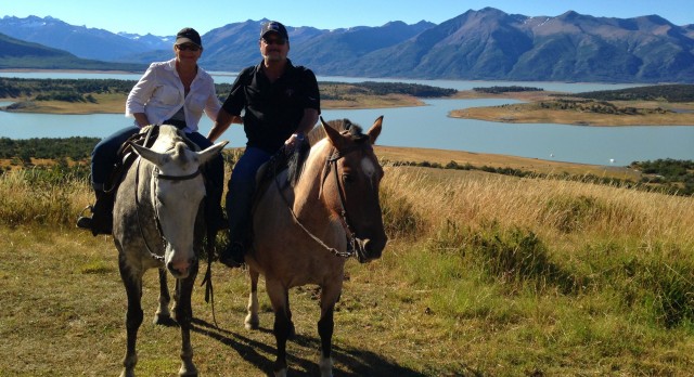 Mr. & Mrs. Weissman in Patagonia, South America, on their Enchanting Travels tour