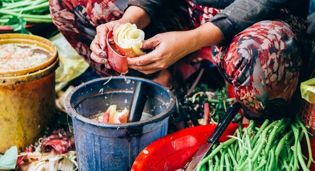 Southeast Asian street food: Typical Vietnamese street food market