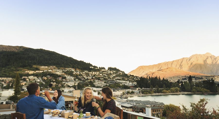 People enjoying Food and Wine in Queenstown, New Zealand