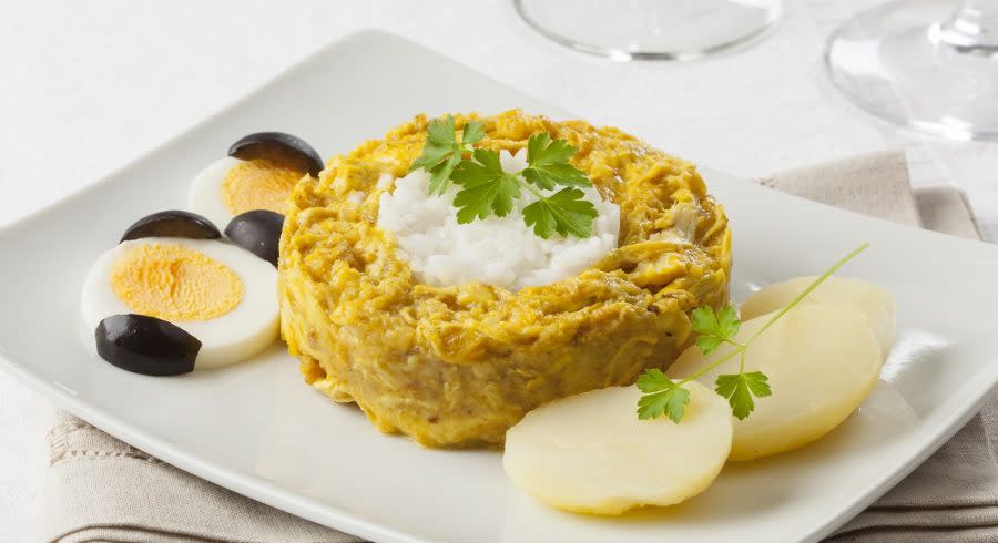 Aji de Gallina, typisches Gericht in peru
