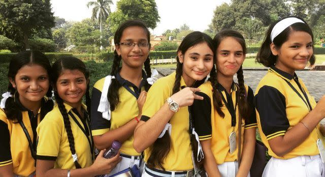 Indian school kids on a field trip