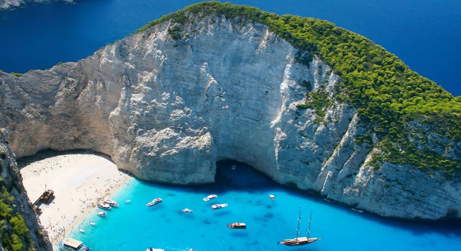 Amazing Navagio Beach in Zakynthos Island, Greece