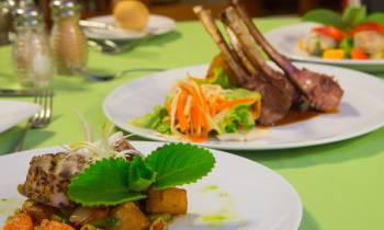 a plate of food on a table