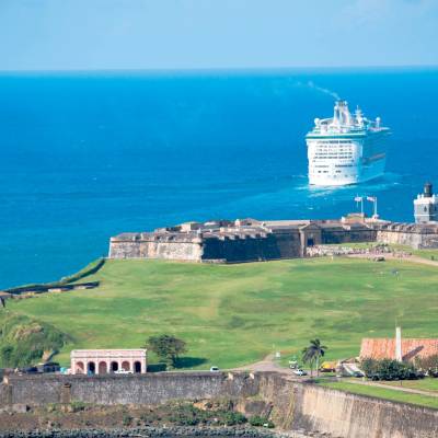 Cruise ship off Old San Juan, Puerto Rico