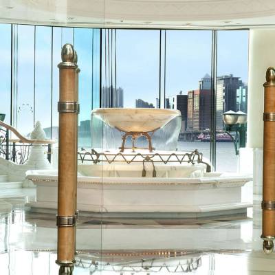 a glass door