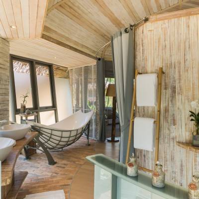 a room with a sink and a window