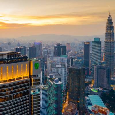 a tall building in a city