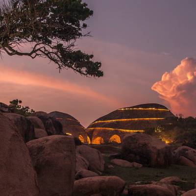 Resort at sunset