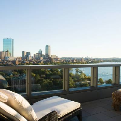 a bench overlooking the city