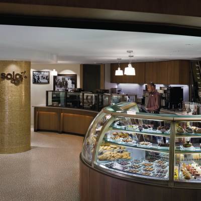 a display case in a room