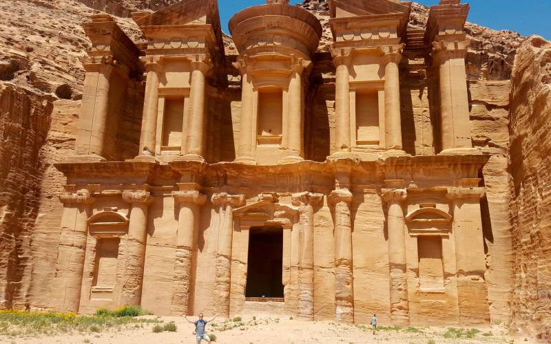 a sign on the side of Petra