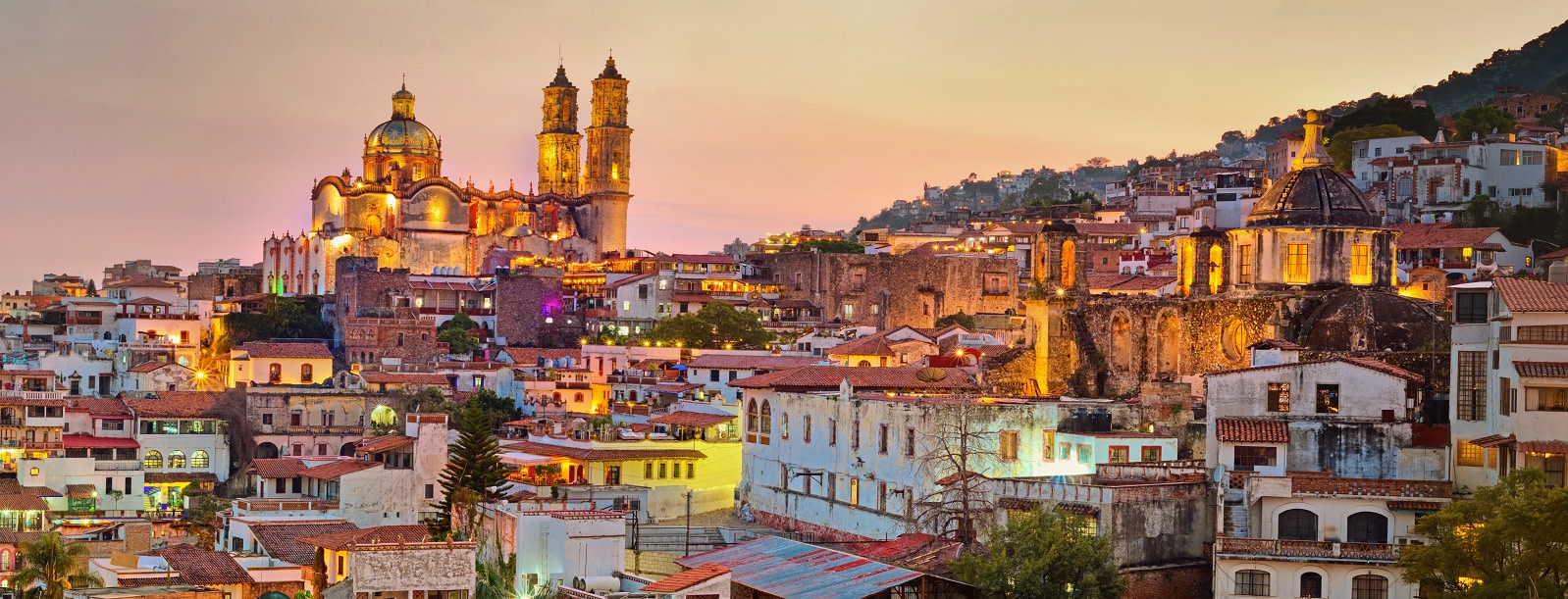 Panorama of Taxco city at sunset in Mexico Panorama of Taxco city at sunset in Mexico