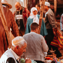 Busy market in Marrakech