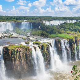 Part of The Iguazu Falls seen from the Argentina National Park, South America