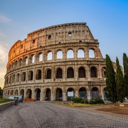Rome Italy sunrise city skyline at Colosseum Coliseum, Europe Tours