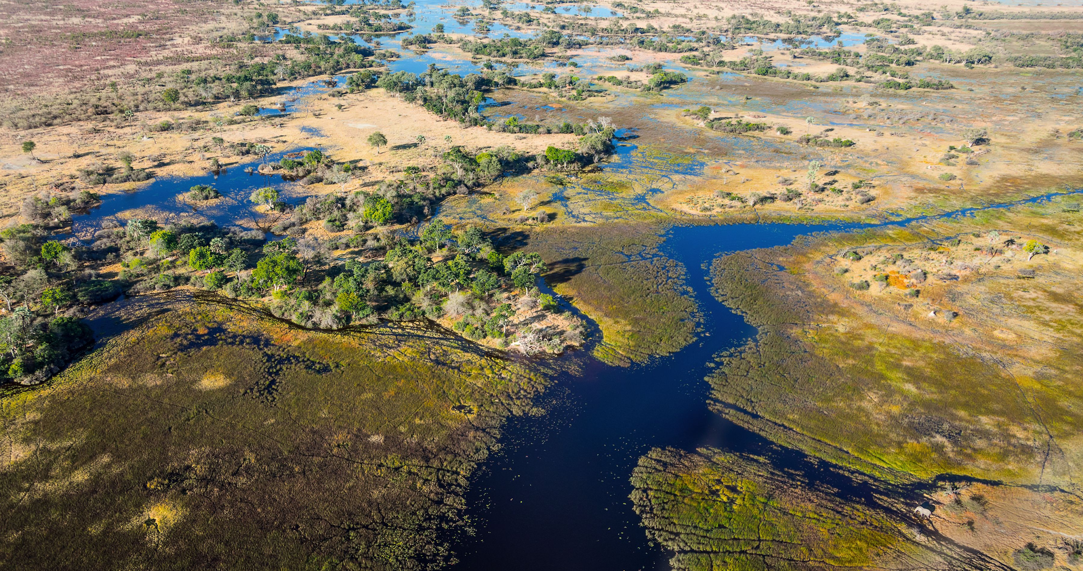 Enchanting-Travels-Africa-Botswana-11 okavango delta in Botswana in africa from above out of airplane