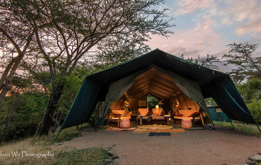 Lounge area at Masai Mara Porini Adventure Camp in Masai Mara, Kenya