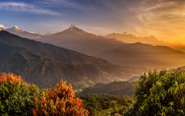 Annapurna Himalayas near Pokhara in Nepal Holiday