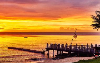Sonnenuntergang im Chen Sea Resort and Spa Hotel in Phu Quoc Island, Vietnam