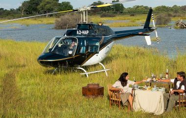 Helicopter ride on your luxury African safari.
