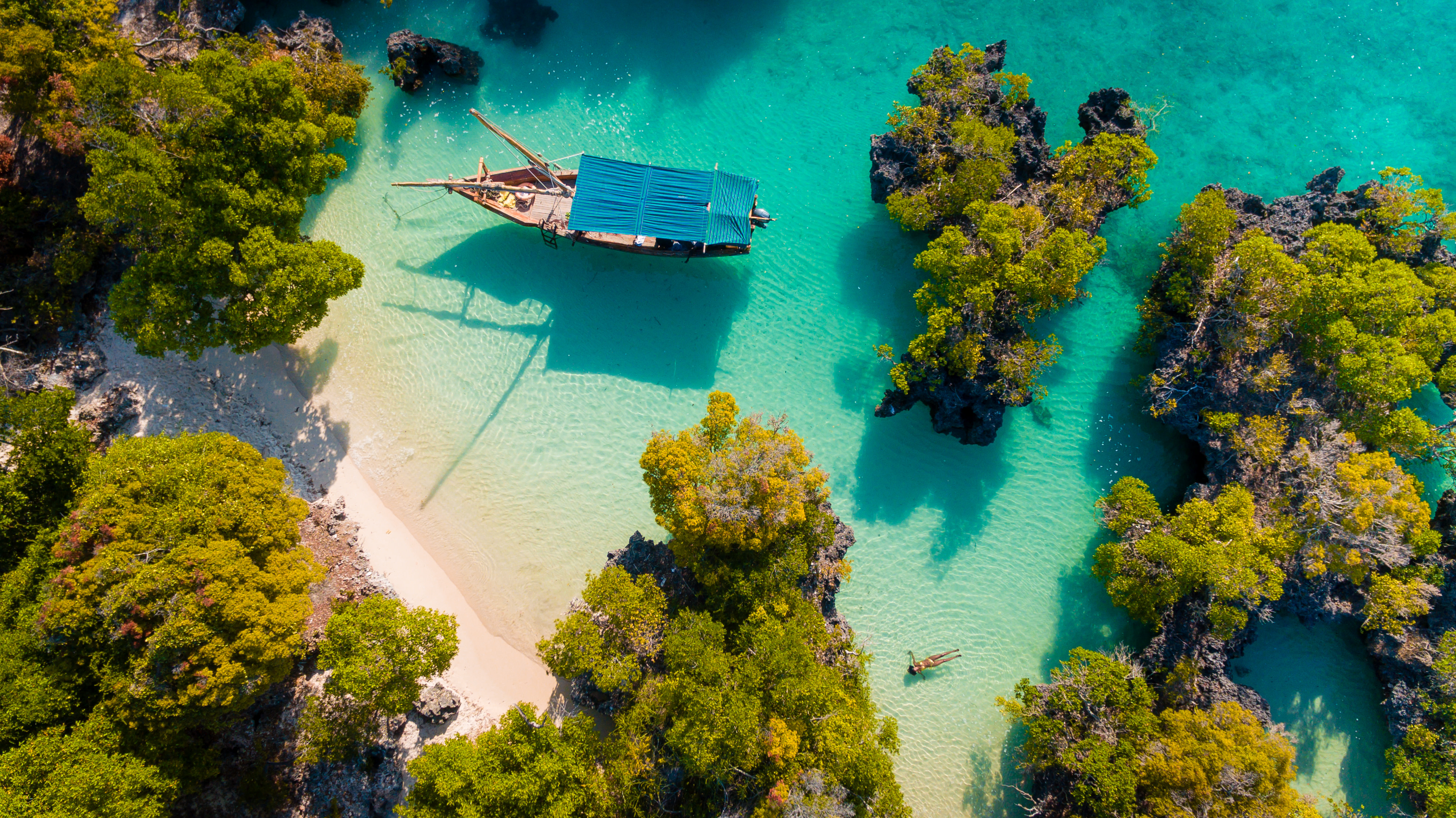 aerial view of the pamunda island, Zanzibar Tanzania travel guide