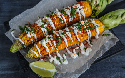 Elote, or Mexican grilled corn