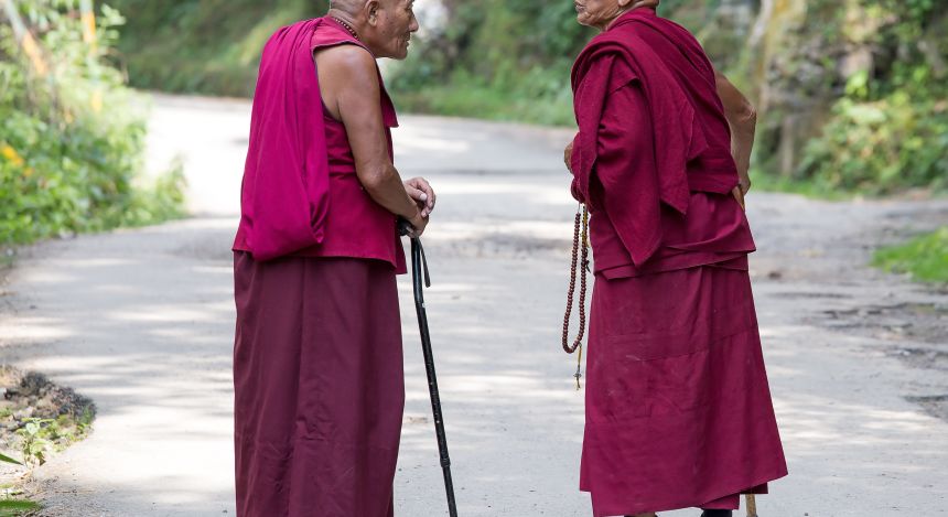 Mönche in der Himalaya Region