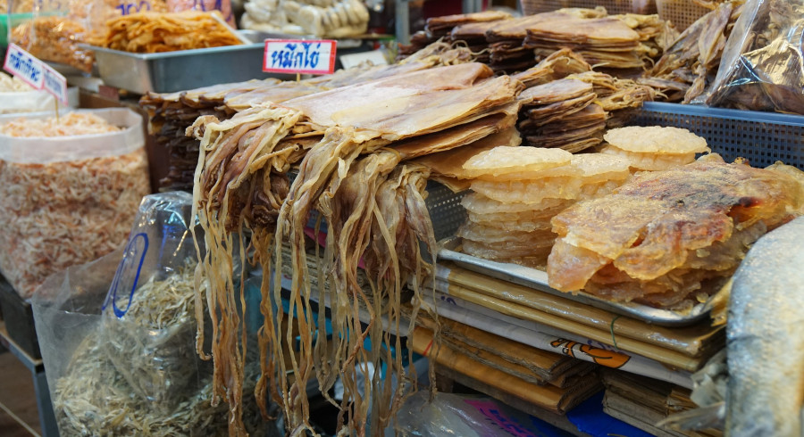 Marktstand auf dem Markt von Hua Hin