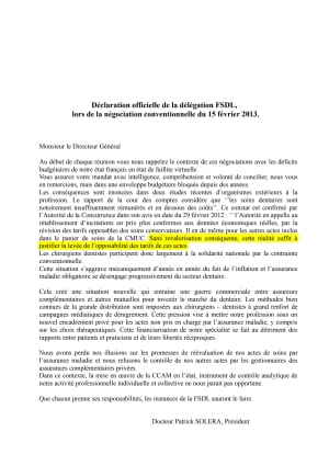 D claration officielle de la d l gation fsdl o8pv54 - Eugenol
