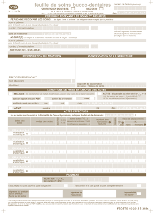 Feuille de soins bucco dentaire udqa0v - Eugenol