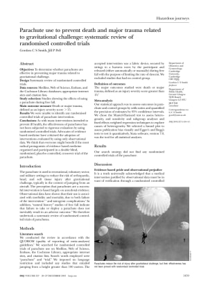 Parachute use to prevent death and major trauma related to gravitational challenge drgxqa - Eugenol